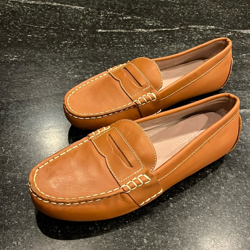 New (no box) POLO Ralph Lauren | Tan Leather Telly Loafer Mocs 7 boys/mens